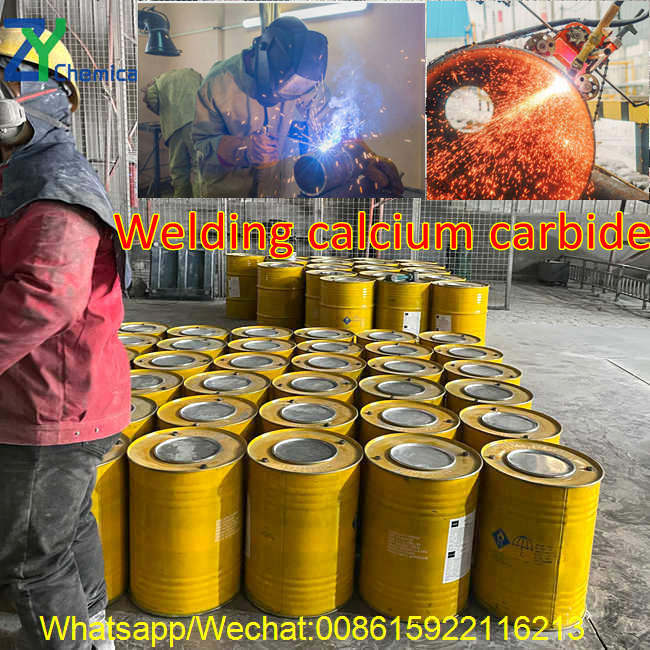 Premium factory-direct welding calcium carbide sealed in durable yellow steel drums, widely used for industrial oxy-acetylene cutting and metal fabrication.